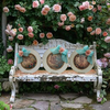 PLATE CHARGER CREAM With Brown Border PLASTIC ROUND DECOUPAGED Upcycled Repurposed Wall Art or Shelf Sitter WHERE FLOWERS BLOOM SO DOES HOPE Home Decor Gift WEDDING - JAMsCraftCloset