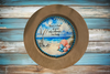 PLATE CHARGER LIGHT BROWN WOOD GRAIN PLASTIC ROUND DECOUPAGED Upcycled Repurposed Wall Art or Shelf Sitter KIND OF PEACE SALTWATER BRINGS Beach Coastal Home Decor Gift - JAMsCraftCloset