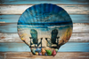 LARGE SCALLOP SEASHELL Aqua Teal LET YOUR HEART DRIFT WHERE THE WAVES TAKE YOU- BEACH COASTAL DECOR Wall Art Handmade Hand Painted DECOUPAGED Repurposed Upcycled Gift - JAMsCraftCloset