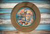 PLATE CHARGER LIGHT BROWN WOOD GRAIN PLASTIC ROUND DECOUPAGED Upcycled Repurposed Wall Art or Shelf Sitter HOPE ANCHORS THE SOUL Beach Coastal Home Decor Gift - JAMsCraftCloset