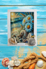Framed Decoupage On Glass - Beach Coastal Theme - Daisies Seagrass Shells - Wall Art Handmade Home Decor {{ JAMsCraftCloset }}