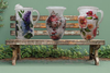Glass PITCHER Decoupaged LILACS Wedding Decor Shelf Sitter Basket Shabby Chic Victorian BoHo Home Decor Gift Idea - JAMsCraftCloset