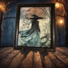 Vintage Wood Frame Decoupage On Glass I PUT A SPELL ON YOU Halloween Witch Wall Art Shelf Sitter Gift Idea {{ JAMsCraftCloset }}