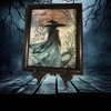 Vintage Wood Frame Decoupage On Glass I PUT A SPELL ON YOU Halloween Witch Wall Art Shelf Sitter Gift Idea {{ JAMsCraftCloset }}
