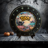 CHARGER PLATE BLACK PLASTIC ROUND Halloweens DECOUPAGED Upcycled Repurposed Wall Art or Shelf Sitter BOO Holiday Home Decor Gift - JAMsCraftCloset