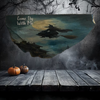 Antique West Virginia Roof Slate Decoupaged 6 Come Fly With Me Witch House Handmade Wall Art Unique Halloween Holiday Decoration Home Decor Gift {{ JAMsCraftCloset }}
