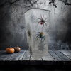 Glass VASE Decoupaged HALLOWEEN SPIDERS Shelf Sitter Country Farmhouse Shabby Chic Victorian BoHo Decor Holiday Decor Gift Idea - JAMsCraftCloset
