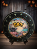 CHARGER PLATE BLACK PLASTIC ROUND Halloweens DECOUPAGED Upcycled Repurposed Wall Art or Shelf Sitter BOO Holiday Home Decor Gift - JAMsCraftCloset