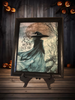 Vintage Wood Frame Decoupage On Glass I PUT A SPELL ON YOU Halloween Witch Wall Art Shelf Sitter Gift Idea {{ JAMsCraftCloset }}