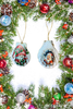 SCALLOP SEASHELL CHRISTMAS ORNAMENT- SANTA SET 4 - BEACH COASTAL DECOR - Handmade Hand Painted DECOUPAGED Repurposed Upcycled Gift SET OF 2 Ornaments {{ JAMsCraftCloset }}