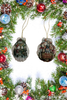 SCALLOP SEASHELL CHRISTMAS ORNAMENT- MICE Christmas Ornaments SET 6 - HOLIDAY DECOR - Handmade Hand Painted DECOUPAGED Repurposed Upcycled Gift SET OF 2 Ornaments - JAMsCraftCloset