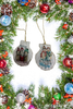 SCALLOP SEASHELL CHRISTMAS ORNAMENT- Set 7 BEACH COASTAL DECOR - Handmade Hand Painted DECOUPAGED Repurposed Upcycled Gift SET OF 2 Ornaments {{ JAMsCraftCloset }}