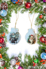 SCALLOP SEASHELL CHRISTMAS ORNAMENT- SANTA SET 2 - BEACH COASTAL DECOR - Handmade Hand Painted DECOUPAGED Repurposed Upcycled Gift SET OF 2 Ornaments {{ JAMsCraftCloset }}