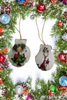 SCALLOP SEASHELL CHRISTMAS ORNAMENT- Set 2 BEACH COASTAL DECOR - Handmade Hand Painted DECOUPAGED Repurposed Upcycled Gift SET OF 2 Ornaments - JAMsCraftCloset
