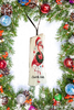 Antique West Virginia Roof Decoupaged Christmas Ornament - Flamingo Deck The Halls WREATH - Handmade Holiday Tree Decor Unique Beach Lake House Gift - JAMsCraftCloset