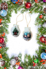 SCALLOP SEASHELL CHRISTMAS ORNAMENT- Set 10 BEACH COASTAL DECOR - Handmade Hand Painted DECOUPAGED Repurposed Upcycled Gift SET OF 2 Ornaments - JAMsCraftCloset