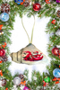 Antique West Virginia Roof Decoupaged Christmas Ornament - Santa Sliding On A Flamingo - Handmade Holiday Tree Decor Unique Beach Lake House Gift - JAMsCraftCloset