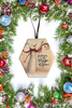 HEXAGON 3.25 by 3 Inch Ceramic Tile Decoupaged Ornaments Handmade Christmas Tree Ornament Package Decor Gift Idea Home Decor Unique - JAMsCraftCloset
