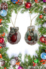 SCALLOP SEASHELL CHRISTMAS ORNAMENT- MICE Christmas Ornaments SET 2 - HOLIDAY DECOR - Handmade Hand Painted DECOUPAGED Repurposed Upcycled Gift SET OF 2 Ornaments - JAMsCraftCloset