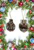 SCALLOP SEASHELL CHRISTMAS ORNAMENT- MICE Christmas Ornaments SET 4 - HOLIDAY DECOR - Handmade Hand Painted DECOUPAGED Repurposed Upcycled Gift SET OF 2 Ornaments - JAMsCraftCloset