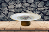 Medium Glass Reverse Decoupage Cake Stand Tray FLORAL LILACS WITH BOW-Cup Cake Stand-Display-Desert Stand-Pedestal Cake Stand-Riser Cake Stand-Display Dish-Gift Idea - JAMsCraftCloset