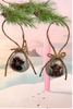 SCALLOP SEASHELL CHRISTMAS ORNAMENT- FARM ANIMALS Christmas Ornaments SET 4 - HOLIDAY DECOR - Handmade Hand Painted DECOUPAGED Repurposed Upcycled Gift SET OF 2 Ornaments - JAMsCraftCloset