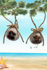 SCALLOP SEASHELL CHRISTMAS ORNAMENT- FARM ANIMALS Christmas Ornaments SET 4 - HOLIDAY DECOR - Handmade Hand Painted DECOUPAGED Repurposed Upcycled Gift SET OF 2 Ornaments - JAMsCraftCloset
