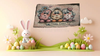 Antique West Virginia Roof Slate Decoupaged EASTER SLATE WALL ART Happy Easter - 3 Cute Eggs - Handmade Unique EASTER Holiday Decoration Home Decor Gift - JAMsCraftCloset