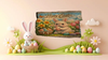 Antique West Virginia Roof Slate Decoupaged EASTER SLATE WALL ART &nbsp;Happy Easter Bunny Eggs in Basket Tulips Daffodils - Handmade Unique EASTER Holiday Decoration Home Decor Gift - JAMsCraftCloset