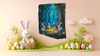 Antique West Virginia Roof Slate Decoupaged EASTER SLATE WALL ART Happy Easter Bunnies - Forest - Handmade Unique EASTER Holiday Decoration Home Decor Gift