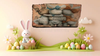 Antique West Virginia Roof Slate Decoupaged EASTER SLATE WALL ART 3 Bunnies Backs - Handmade Unique EASTER Holiday Decoration Home Decor Gift - JAMsCraftCloset