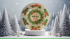 Round Glass Plate Reverse Decoupaged Christmas Holiday DON'T GET YOU TINSEL IN A TANGLE Farmhouse Country Shelf Sitter Handmade Gift Idea &nbsp;- JAMsCraftCloset