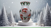 Glass VASE Decoupaged SNOWMEN and HOLLY Christmas Holiday Decor Wedding Decor Shelf Sitter Vase Shabby Chic Victorian BoHo Decor Gift Idea - JAMsCraftCloset