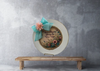 PLATE CHARGER CREAM With Brown Border PLASTIC ROUND DECOUPAGED Upcycled Repurposed Wall Art or Shelf Sitter WHERE FLOWERS BLOOM SO DOES HOPE Home Decor Gift WEDDING - JAMsCraftCloset