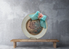 PLATE CHARGER CREAM With Brown Border PLASTIC ROUND DECOUPAGED Upcycled Repurposed Wall Art or Shelf Sitter LIFE IS LIKE A FLOWER Home Decor Gift WEDDING - JAMsCraftCloset