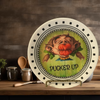 Glass PLATE Round Black and White PUCKER UP Country Farmhouse Wall Art Handmade Decoupaged Repurposed Upcycled Wedding Gift Idea - JAMsCraftCloset