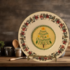 Glass PLATE Round ROCKIN AROUND THE CHRISTMAS TREE Country Farmhouse Holiday Wall Art Handmade Decoupaged Repurposed Upcycled Wedding Gift Idea - JAMsCraftCloset