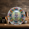 Round Glass Plate Reverse Decoupaged EASTER Holiday WISHES FOR A BRIGHT AND BLESSED EASTER Farmhouse Country Shelf Sitter Handmade Gift Idea &nbsp;- JAMsCraftCloset