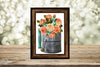 DIGITAL GRAPHIC DESIGN-Country-Floral-Vintage FLOUR SIFTER 1 Peach Flowers-Sublimation-Download-Digital Print-Clipart-PNG-SVG-JPEG-Crafters Delight-Digital Art - JAMsCraftCloset