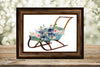DIGITAL GRAPHIC DESIGN-Country-Floral-Vintage Sleigh 1 Blue-Sublimation-Download-Digital Print-Clipart-PNG-SVG-JPEG-Crafters Delight-Digital Art- JAMsCraftCloset