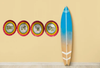 PLATE Beach Theme PLASTIC ROUND PLATE Decoupaged Hand Painted Upcycled Repurposed Wall Art SURF'S UP Set of 4 Home Decor Wall Art Gift - JAMsCraftCloset