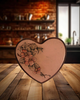 Tape Dispenser Wooden Heart Shaped Vintage Handcrafted Hand Painted Pink Floral Pen and Ink Technique