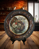 CHARGER PLATE RUSTY BROWN PLASTIC ROUND - HAPPY THANKSGIVING - FAITH - DECOUPAGED Upcycled Repurposed Wall Art or Shelf Sitter Holiday Home Decor Gift - JAMsCraftCloset