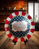 ROUND PLASTIC TRAY Red White Blue FOURTH OF JULY STARS AND STRIPES 4th of July Decor Farmhouse Lake House Country Wall Art Shelf-Sitter Handmade Decoupaged Repurposed Upcycled Gift Idea - JAMsCraftCloset