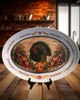 Plastic OVAL WHITE TRAY Farmhouse Country Kitchen Home Thanksgiving Decor TURKEY AND PUMPKINS Wall Art Shelf Sitter Handmade &nbsp;- JAMsCraftCloset