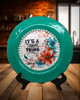 PLATE CHARGER TEAL AQUA PLASTIC ROUND DECOUPAGED Upcycled Repurposed Wall Art or Shelf Sitter IT IS A FOREVER THING Home Decor Wall Art Gift WEDDING - JAMsCraftCloset