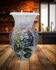 Glass VASE Decoupaged HYDRANGEAS Wedding Decor Shelf Sitter Vase Shabby Chic Victorian BoHo Decor Gift Idea - JAMsCraftCloset