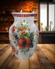Glass VASE Decoupaged POPPIES Wedding Decor Shelf Sitter Vase Shabby Chic Victorian BoHo Decor Gift Idea - JAMsCraftCloset