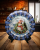 PLATE PLASTIC ROUND Blue and White DECOUPAGED Upcycled Repurposed Wall Art or Shelf Sitter I'D MELT FOR YOU Christmas Holiday Snowman Home Decor Wall Art Gift WEDDING - JAMsCraftCloset