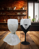 Stemware Glasses BRIDE and GROOM WINE Toasting Glasses WEDDING Hand Painted Black and White With Bling and Lace - JAMsCraftCloset